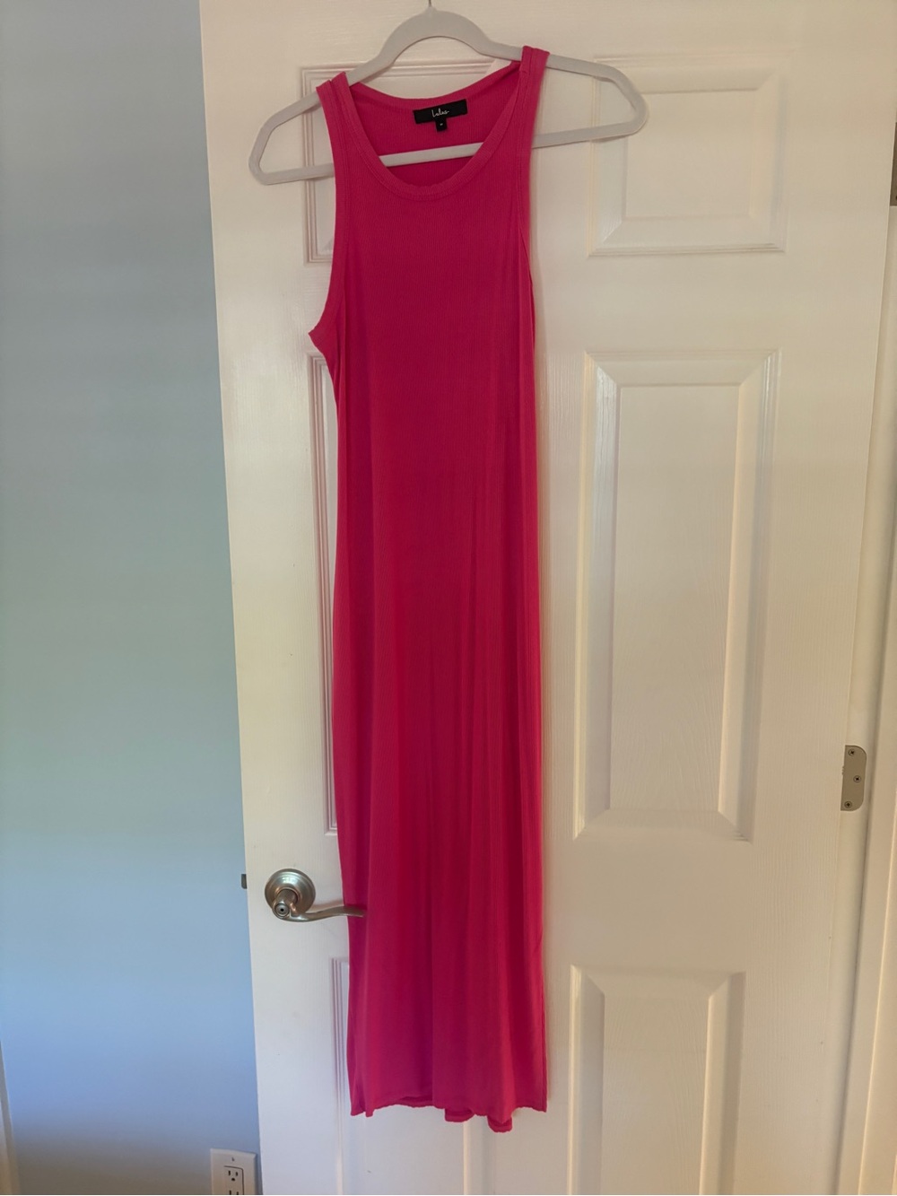 Lulu's Bright Pink Racerback Maxi Dress - Picture 2 of 3
